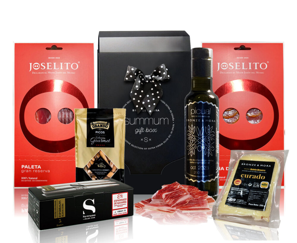 Caja gourmet con paleta y lomo summum S Bronze y Mora